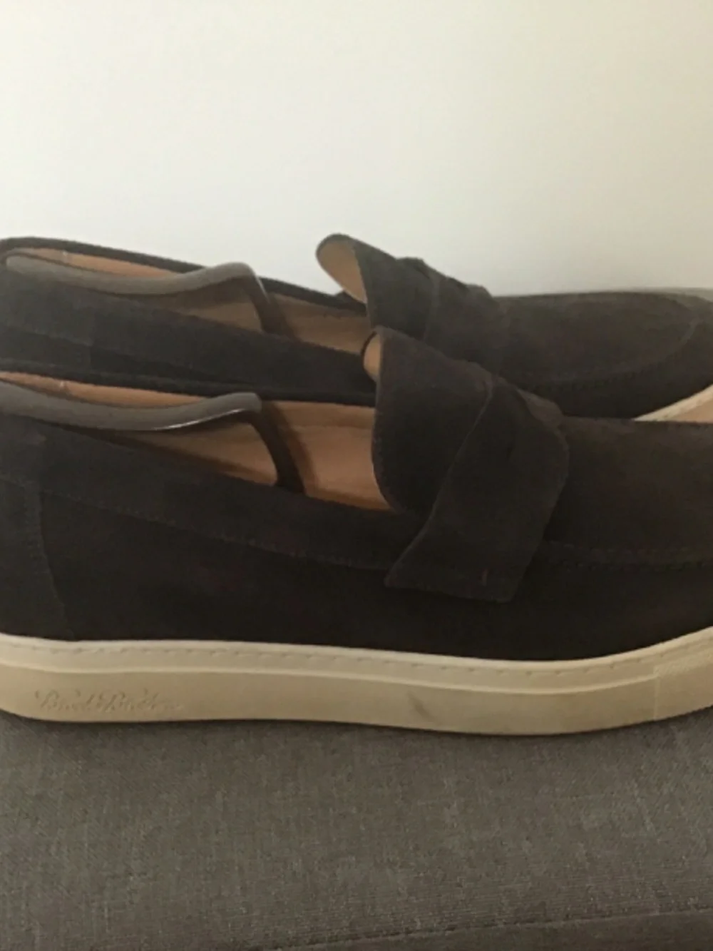 Brook brothers chocolate suede boat shoes loafers size 11
